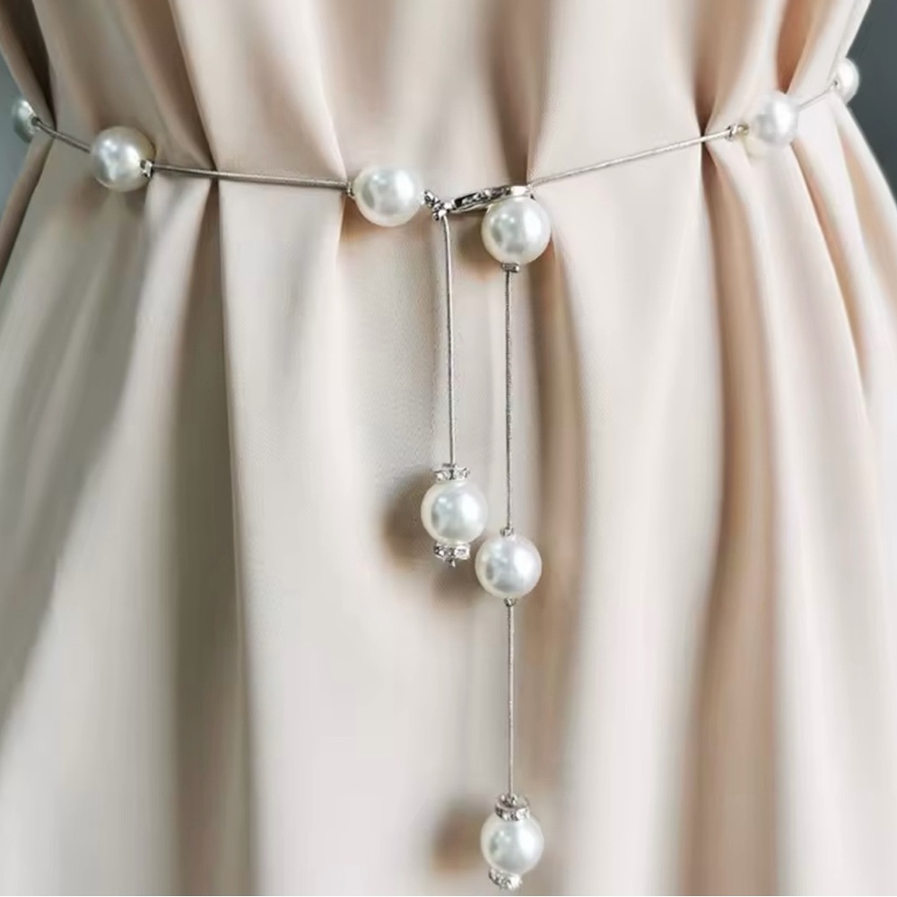 Pearl Decor Chain Belt for women 43”